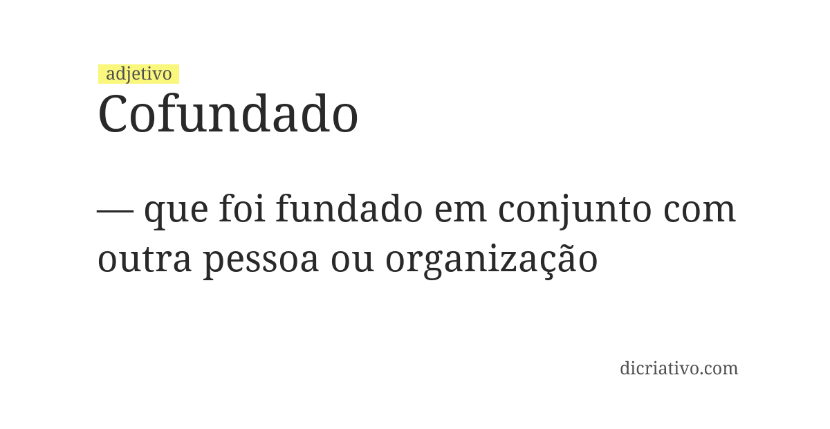 Significado de cofundado