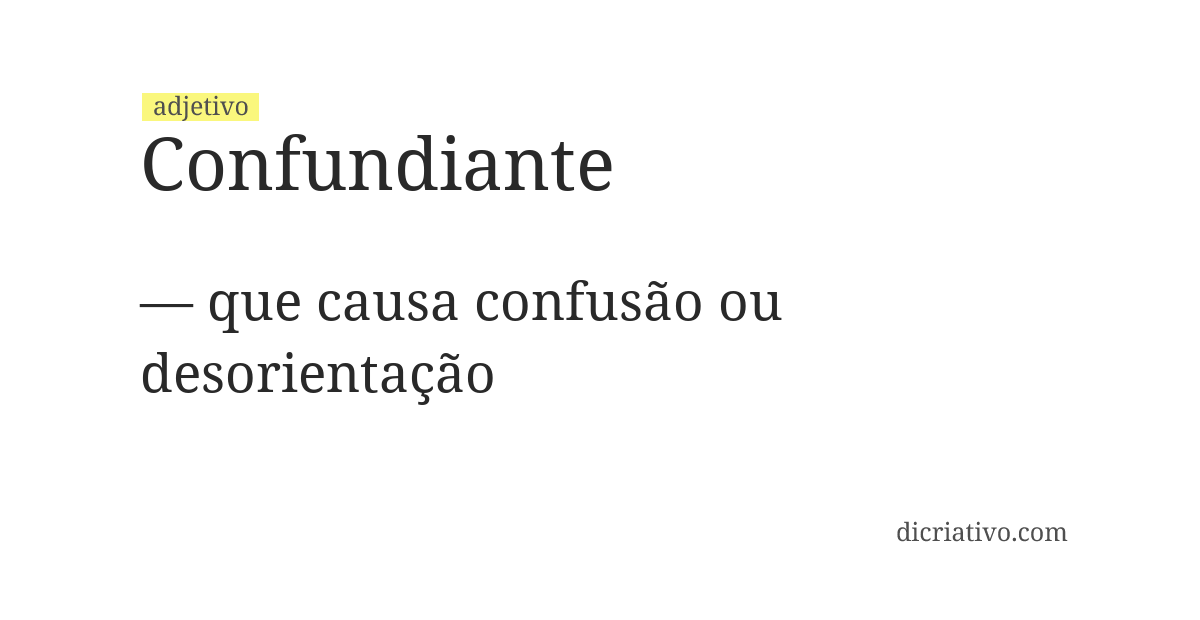 Significado de confundiante