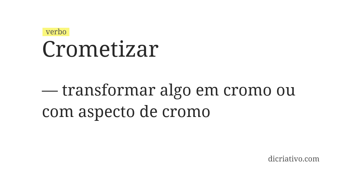 Significado de crometizar