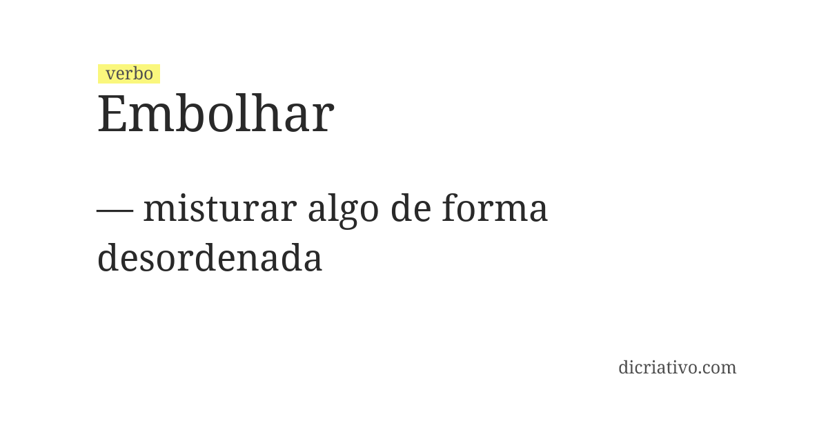 Significado de embolhar