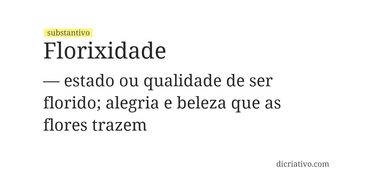 Significado de florixidade