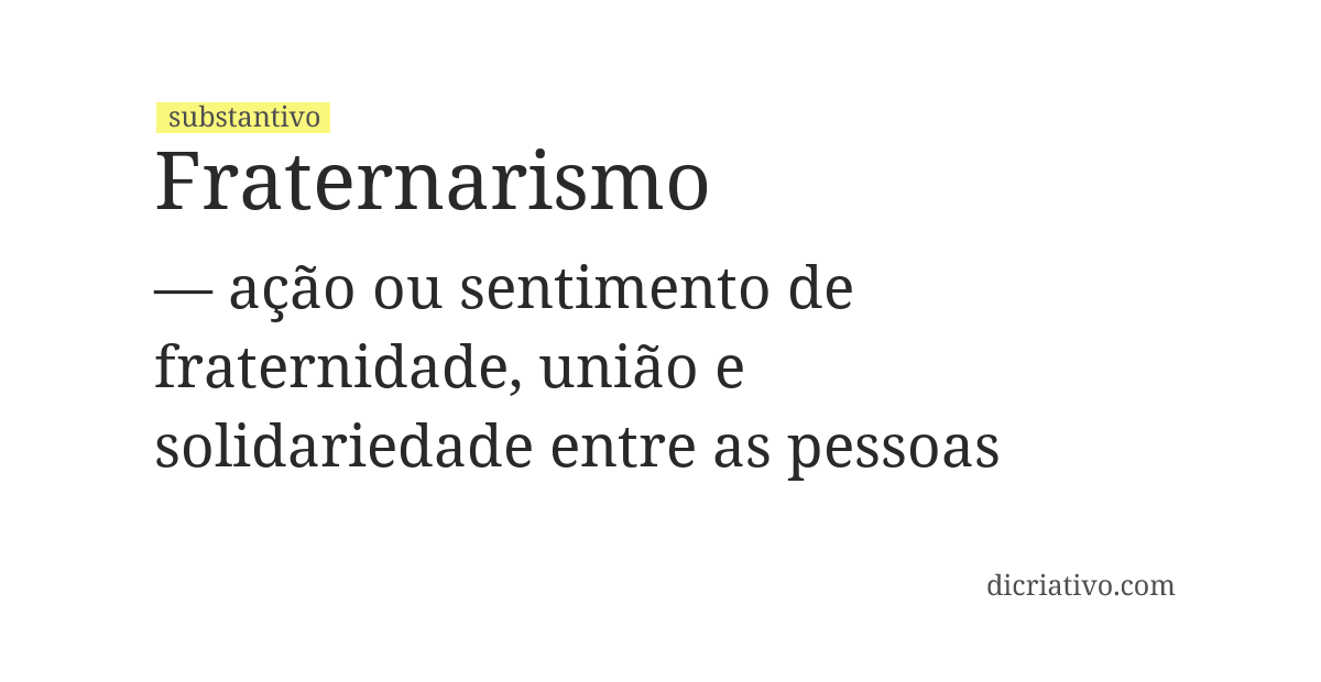 Significado de fraternarismo