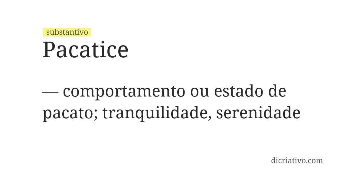 Significado de pacatice