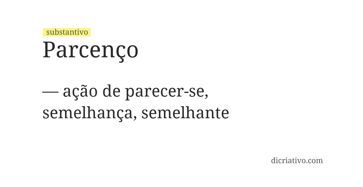 Significado de parcenço