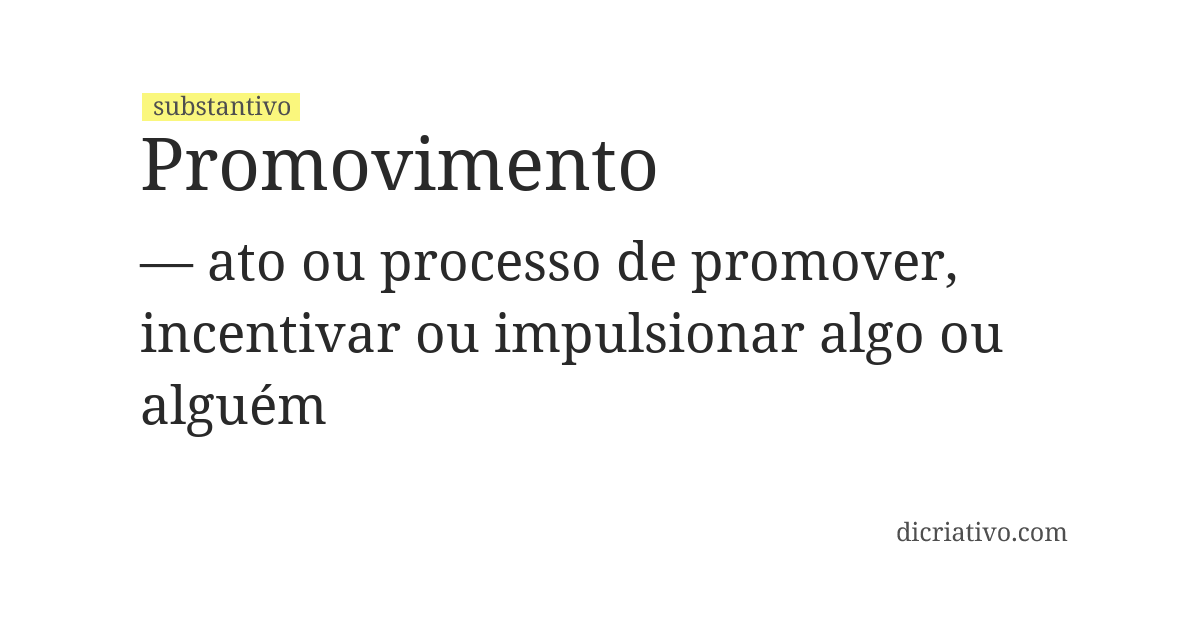 Significado de promovimento