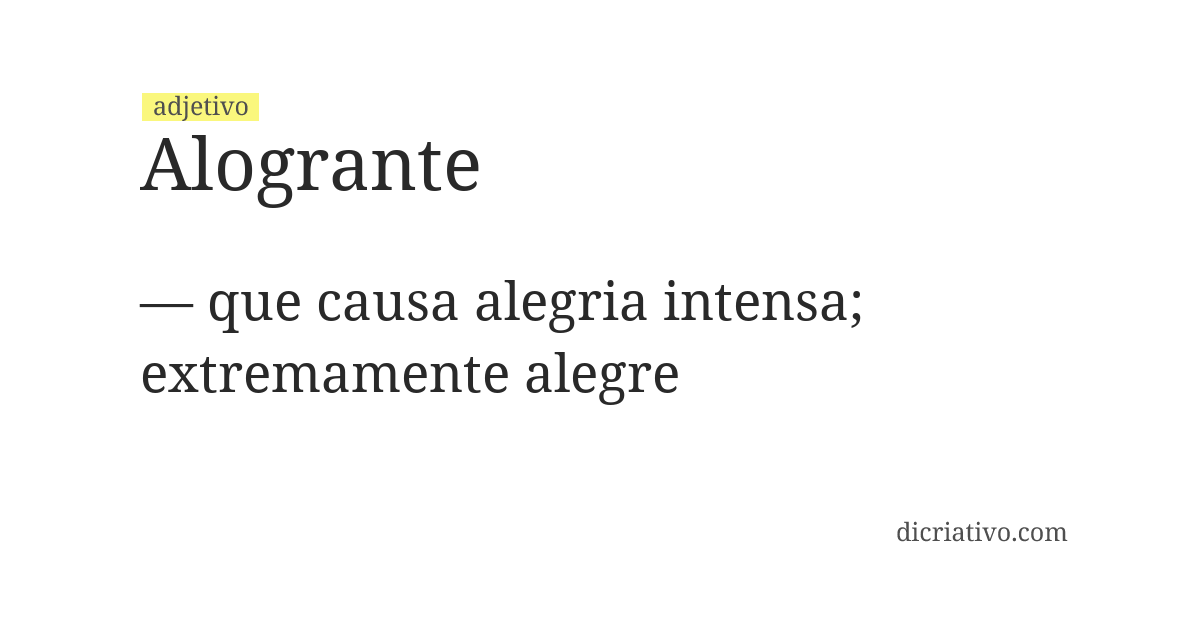 Significado de alogrante