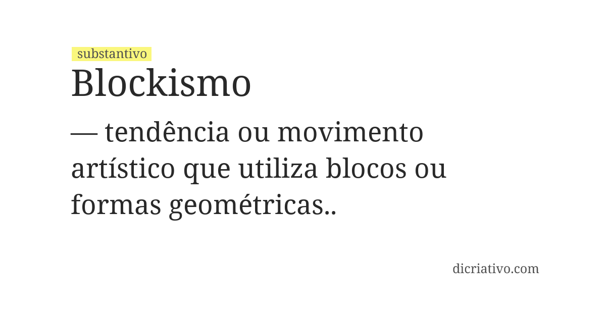 Significado de blockismo