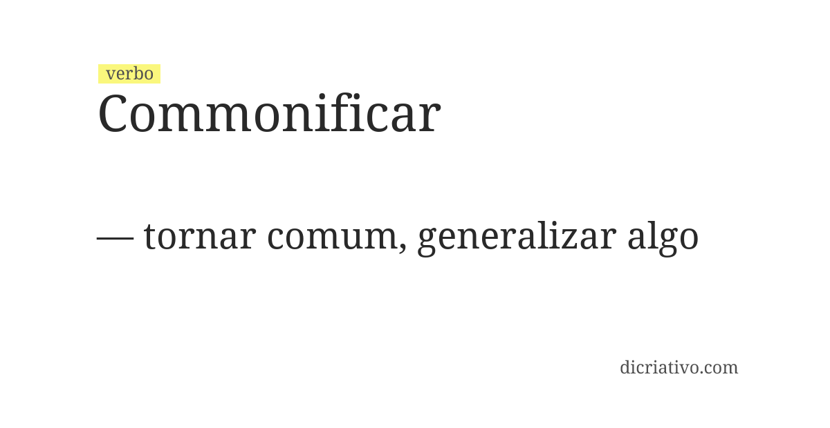Significado de commonificar
