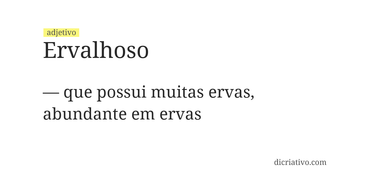 Significado de ervalhoso