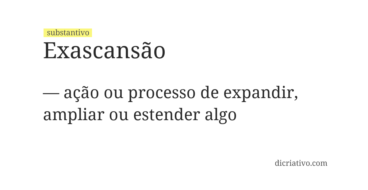 Significado de exascansão