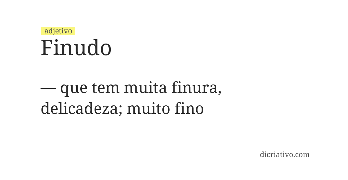 Significado de finudo