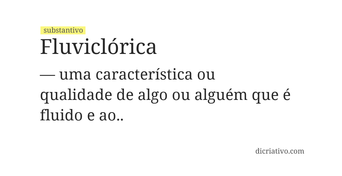 Significado de fluviclórica