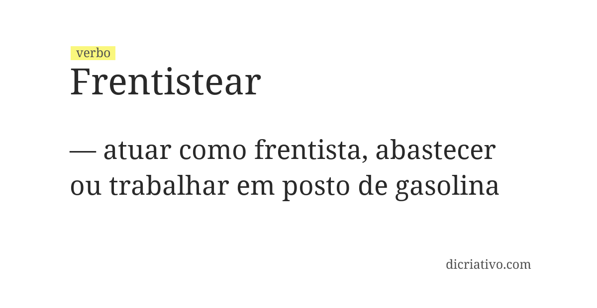 Significado de frentistear