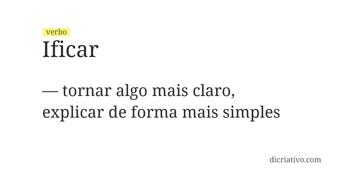 Significado de ificar