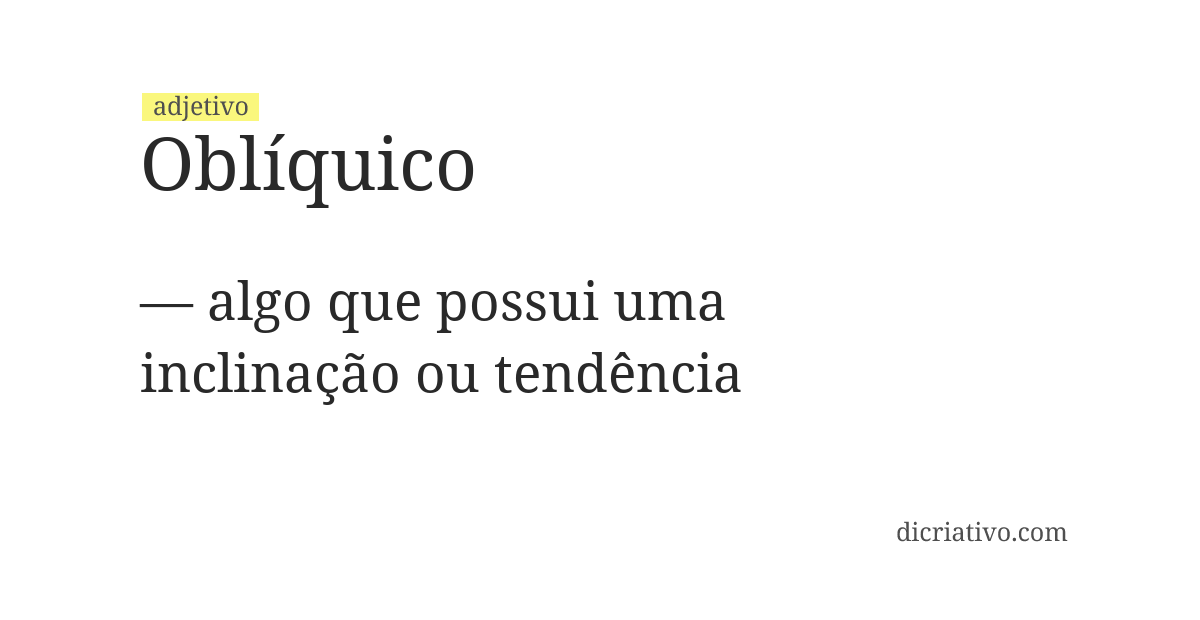 Significado de oblíquico