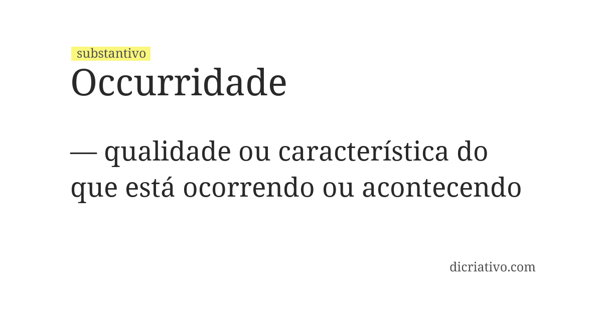 Significado de occurridade