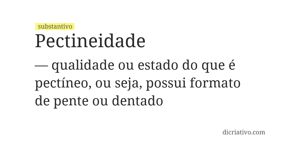 Significado de pectineidade
