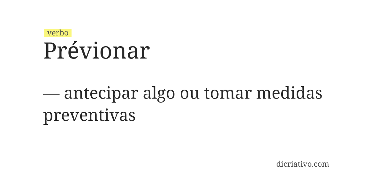 Significado de prévionar