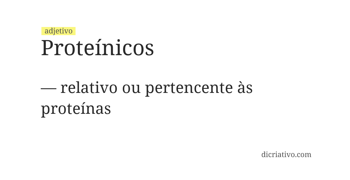 Significado de proteínicos