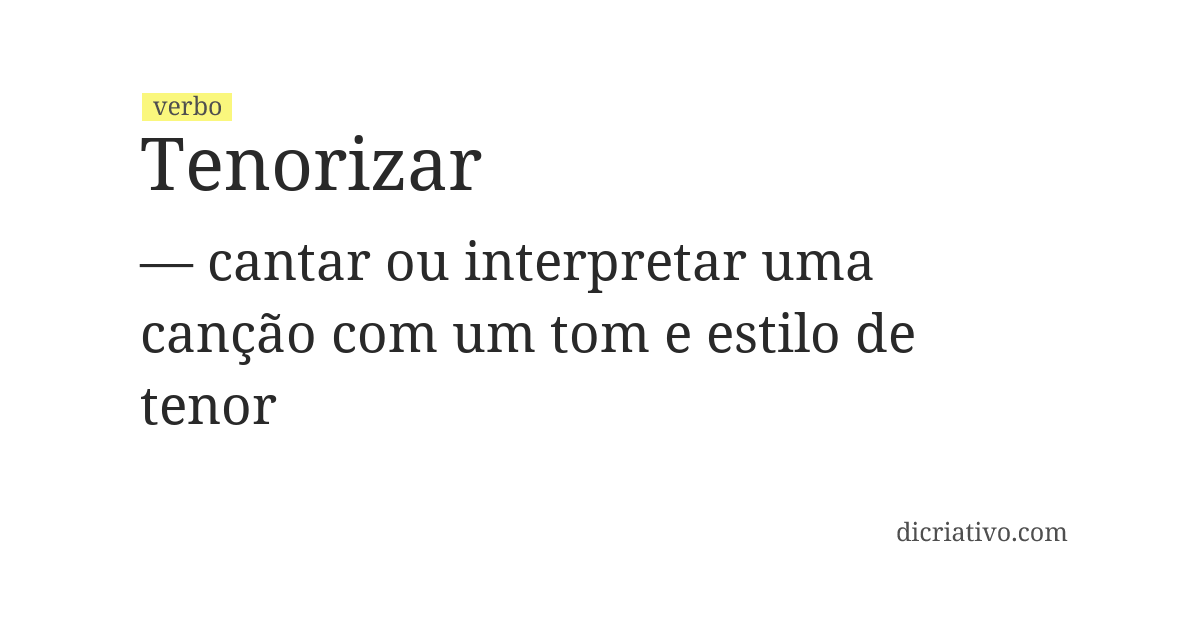 Significado de tenorizar