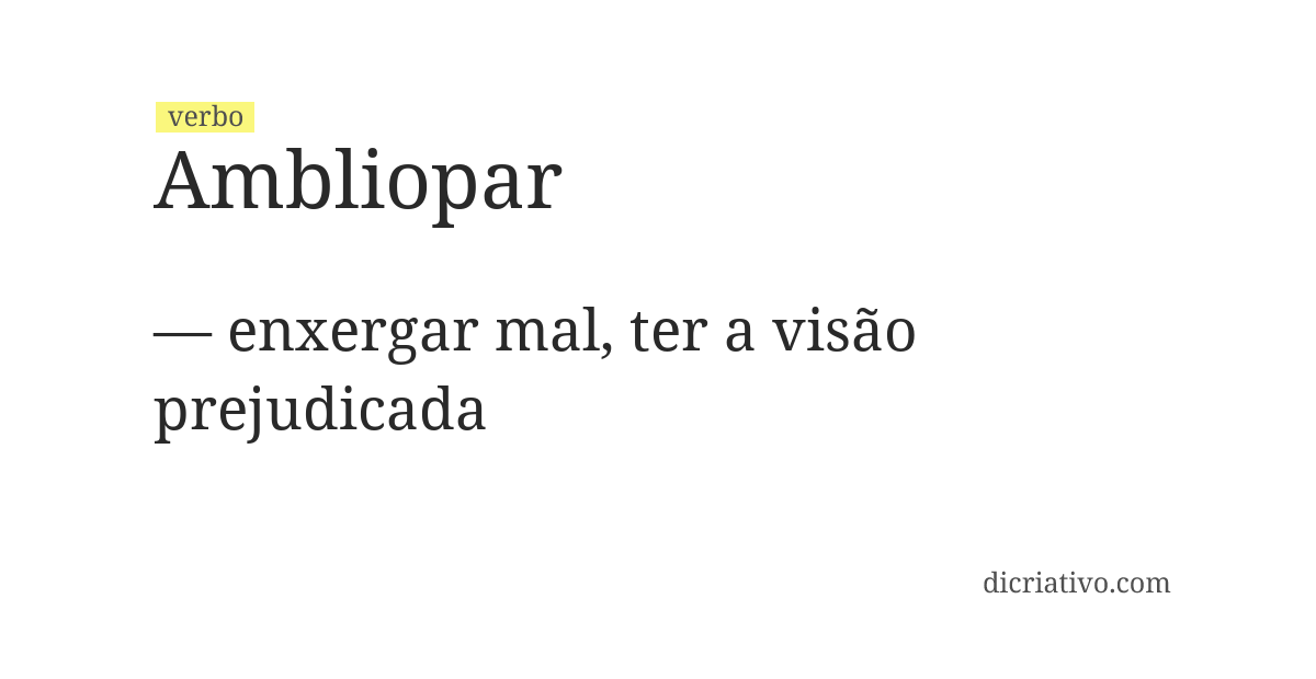 Significado de ambliopar