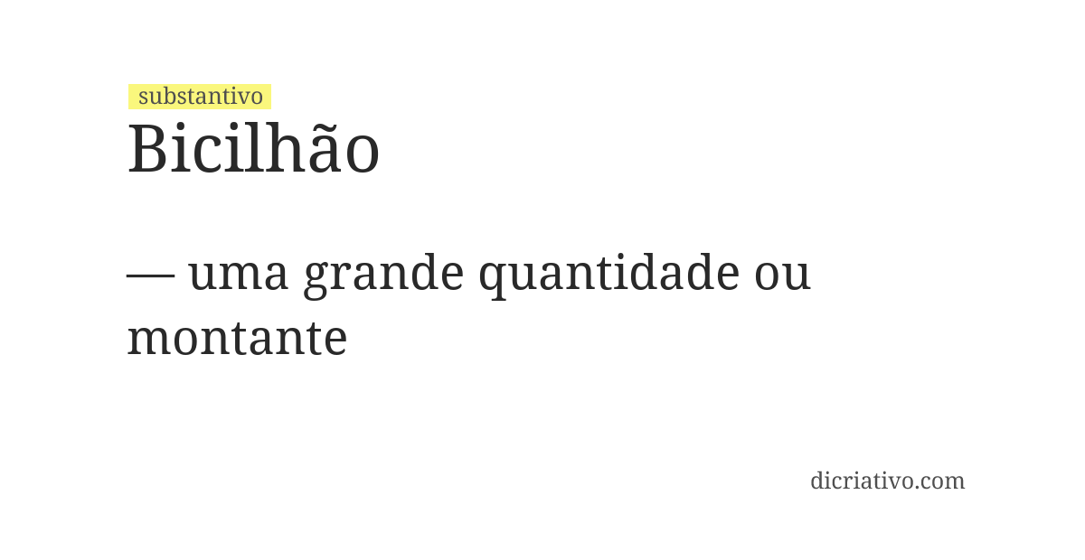 Significado de bicilhão