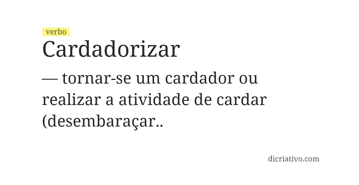 Significado de cardadorizar