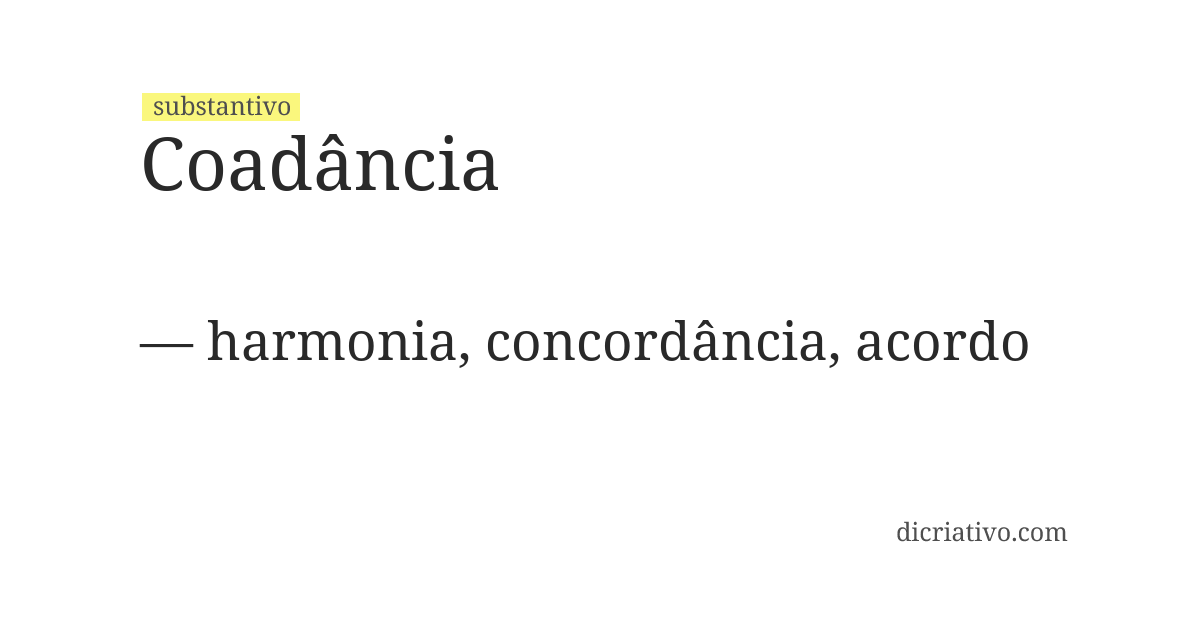 Significado de coadância