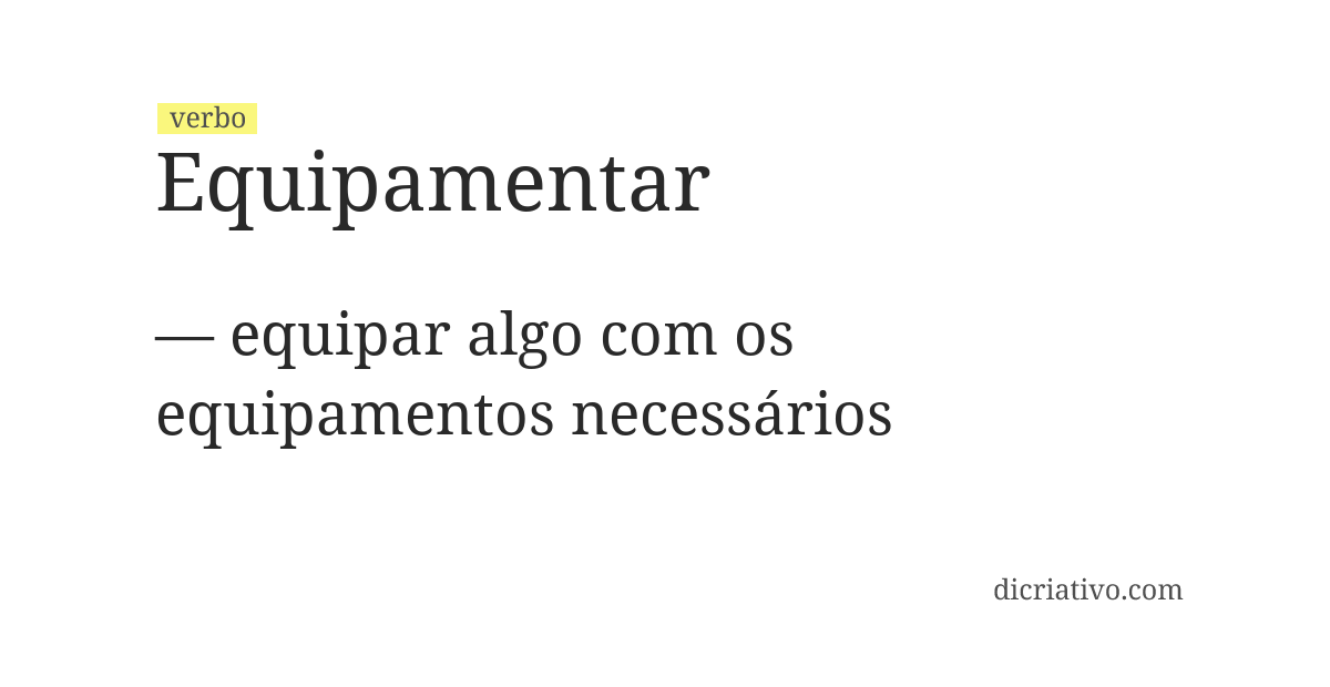 Significado de equipamentar
