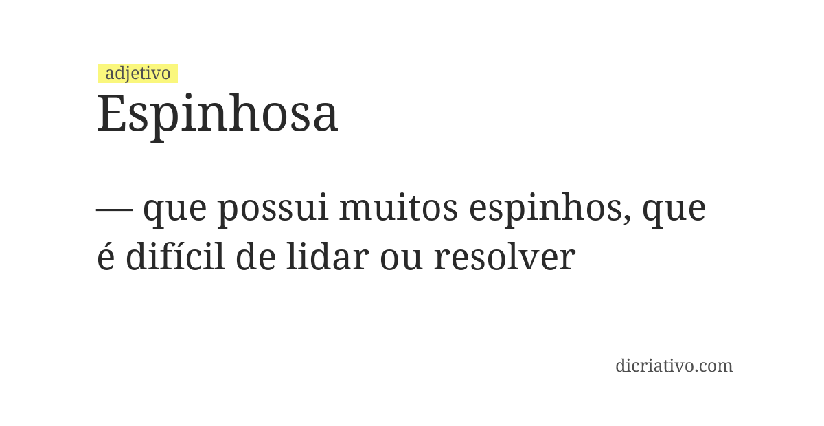 Significado de espinhosa