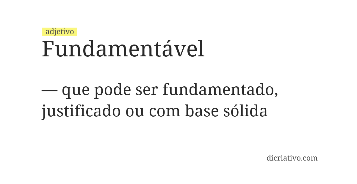 Significado de fundamentável