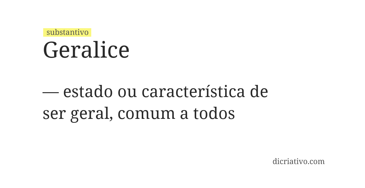 Significado de geralice
