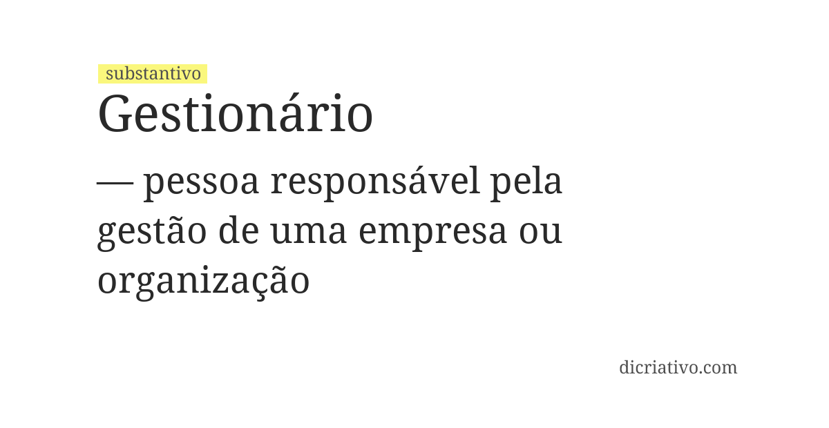 Significado de gestionário