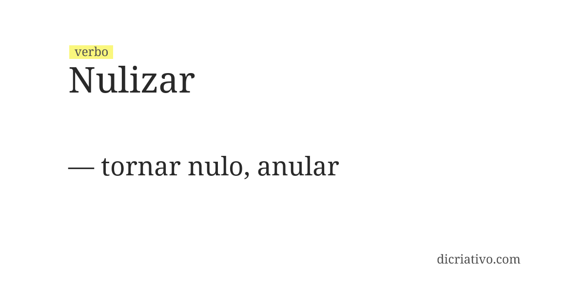 Significado de nulizar