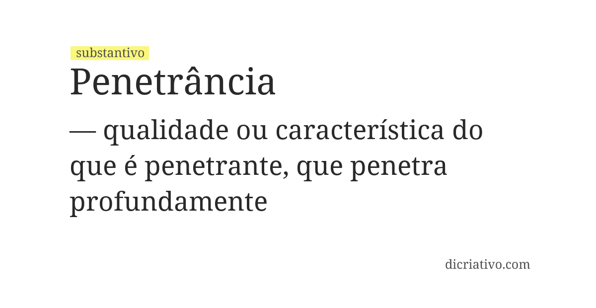Significado de penetrância
