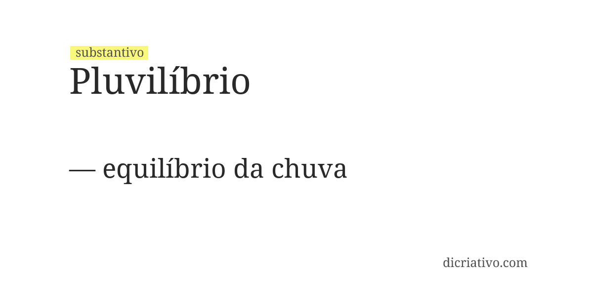 Significado de pluvilíbrio