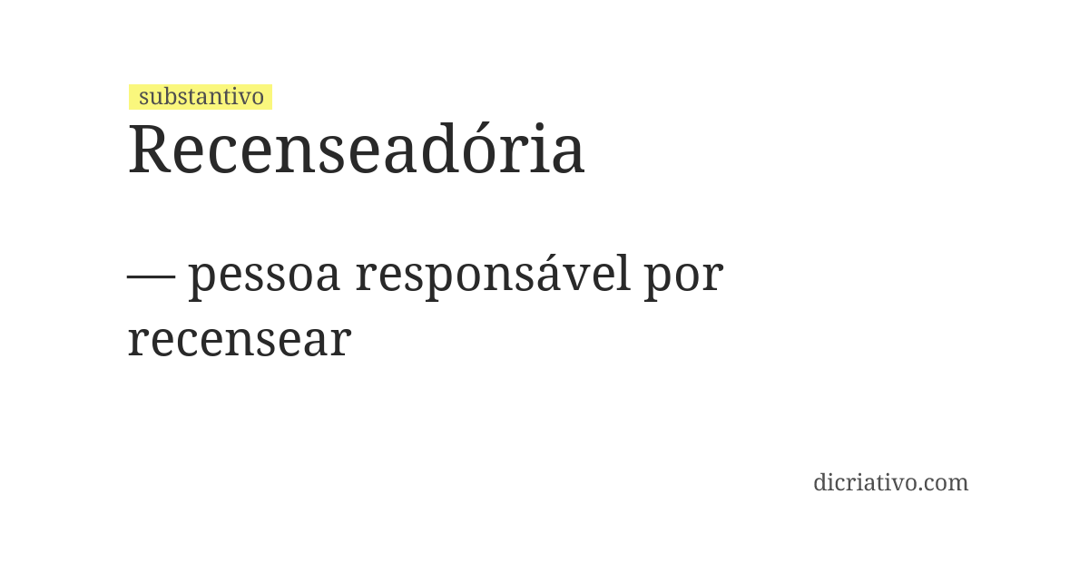 Significado de recenseadória