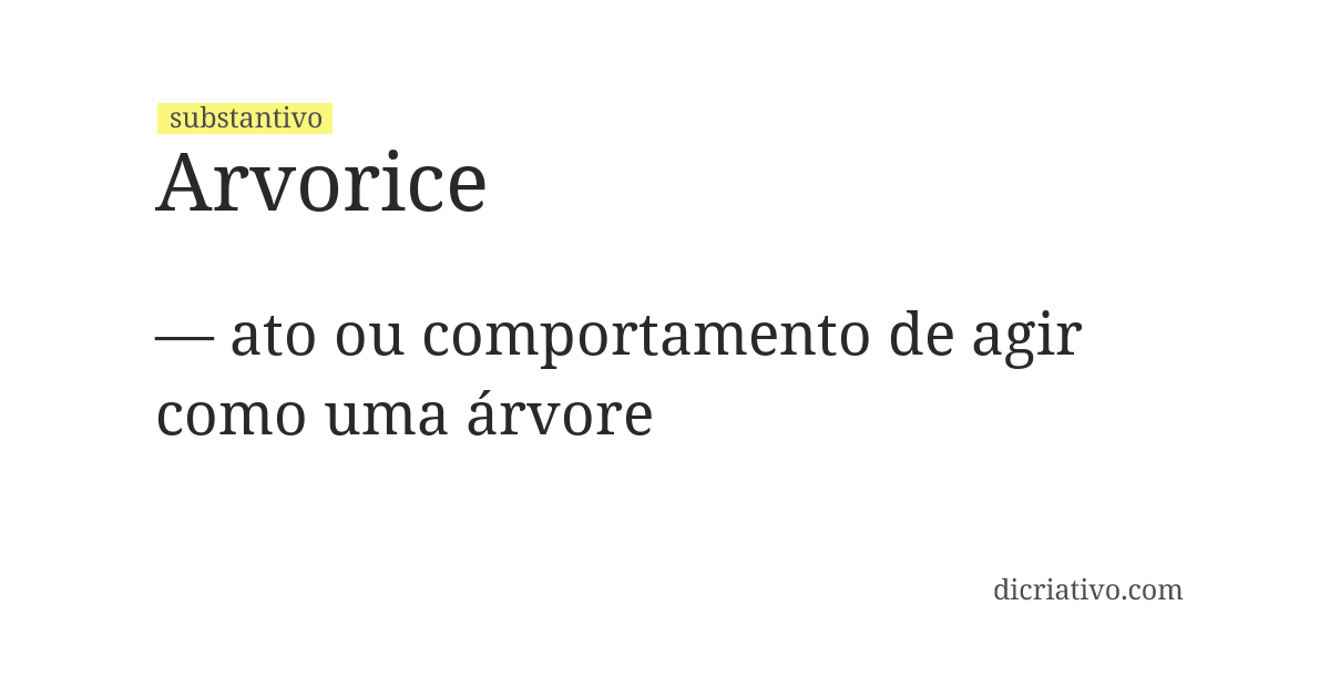 Significado de arvorice
