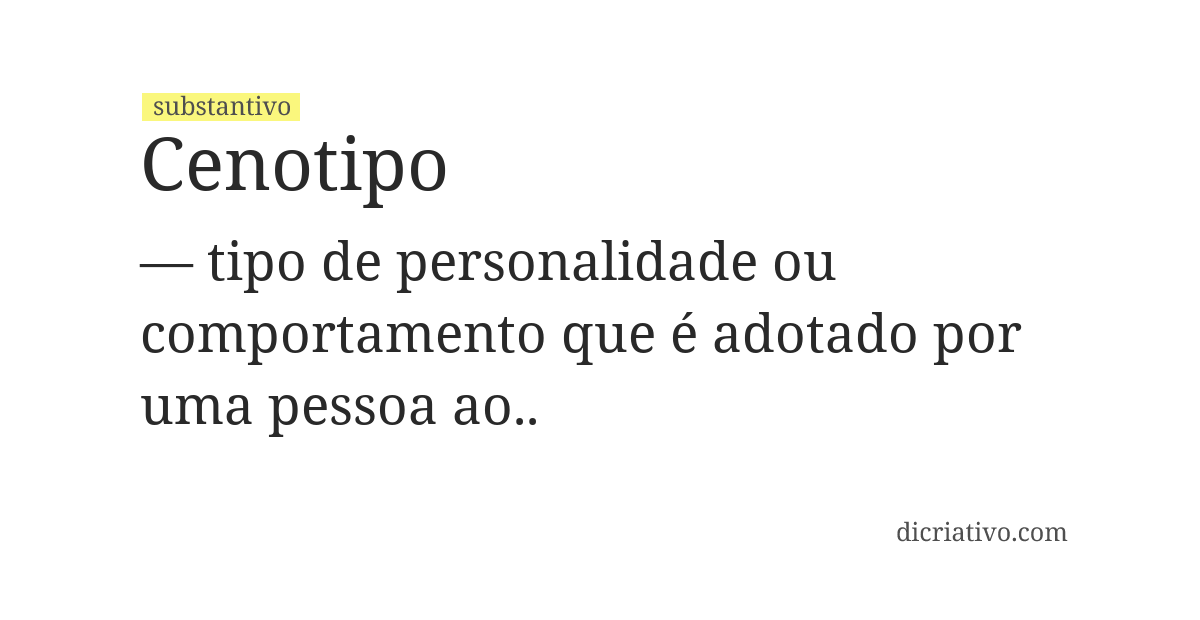 Significado de cenotipo