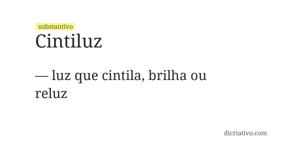 Significado de cintiluz