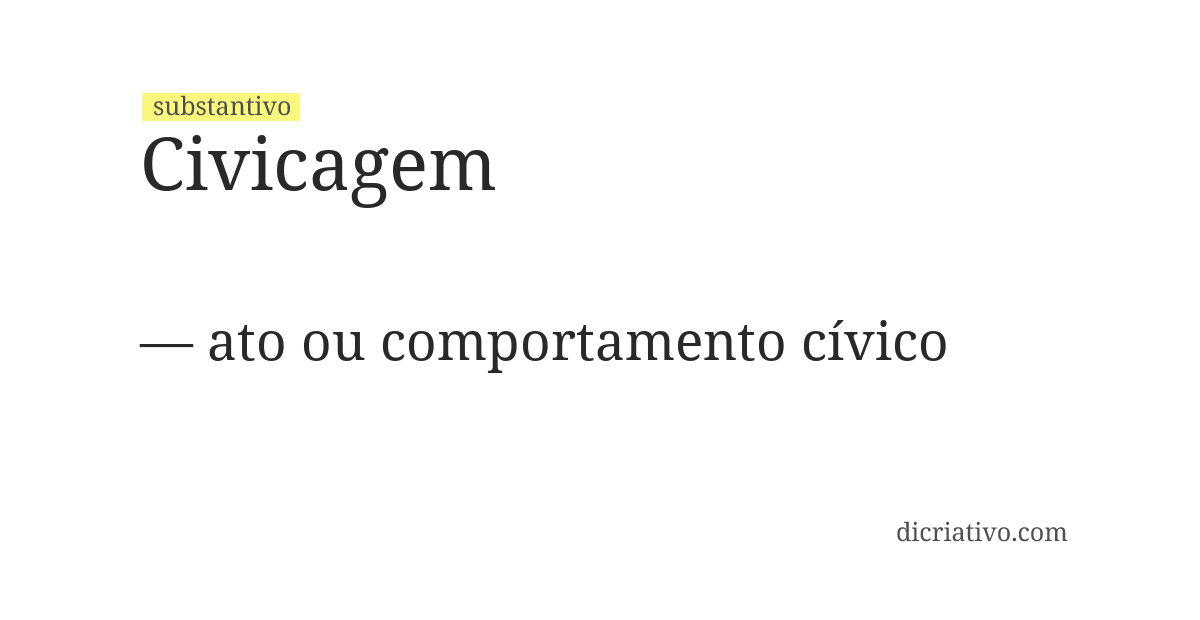 Significado de civicagem