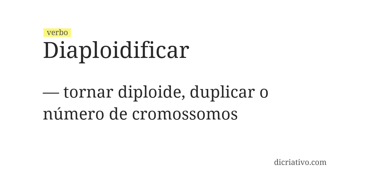Significado de diaploidificar