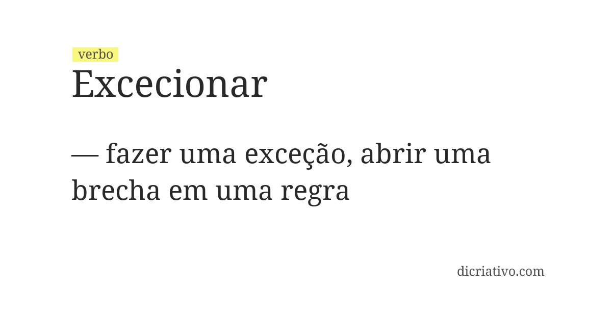 Significado de excecionar