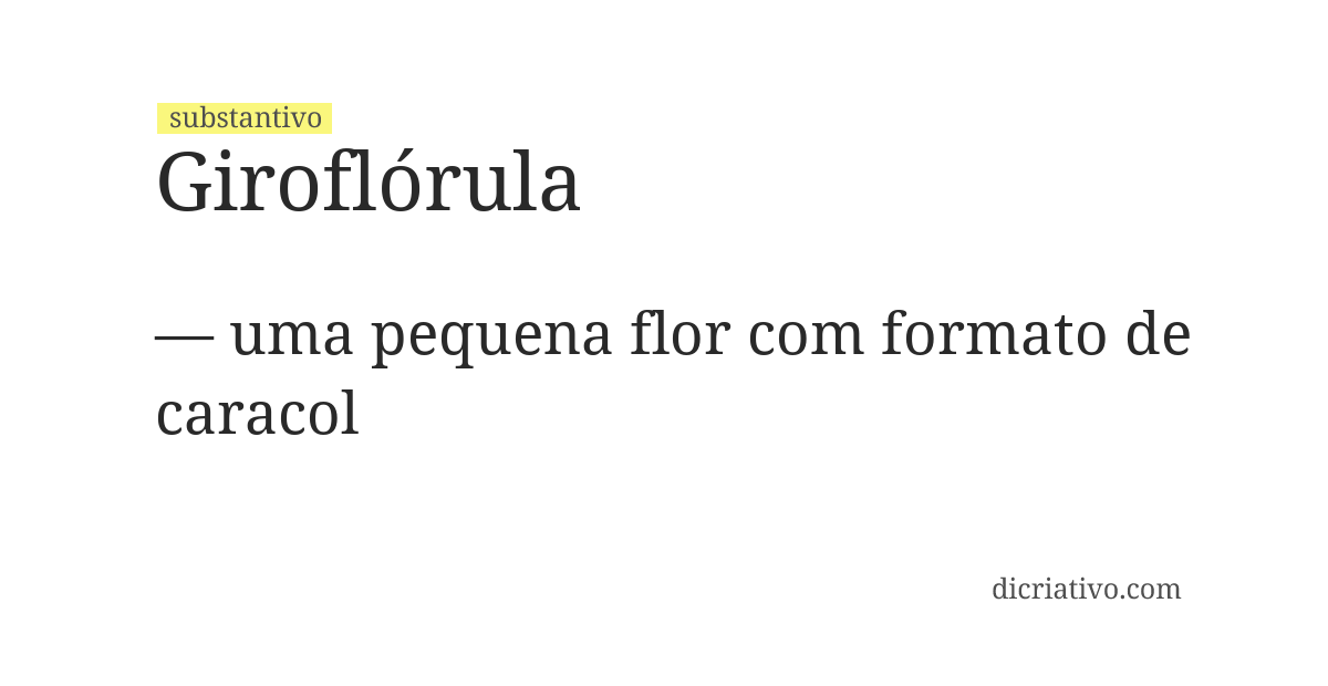 Significado de giroflórula