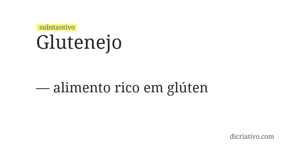 Significado de glutenejo
