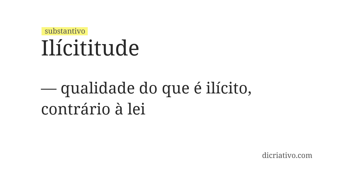 Significado de ilícititude