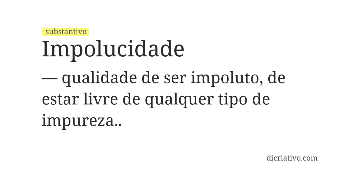 Significado de impolucidade