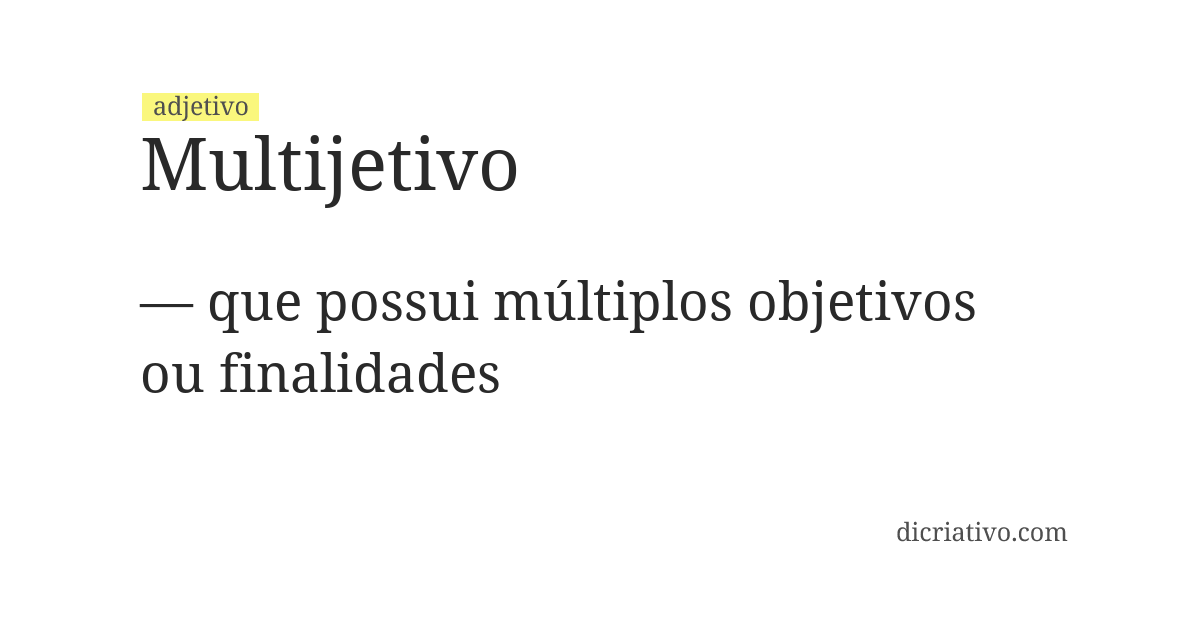 Significado de multijetivo