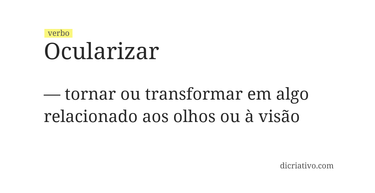 Significado de ocularizar