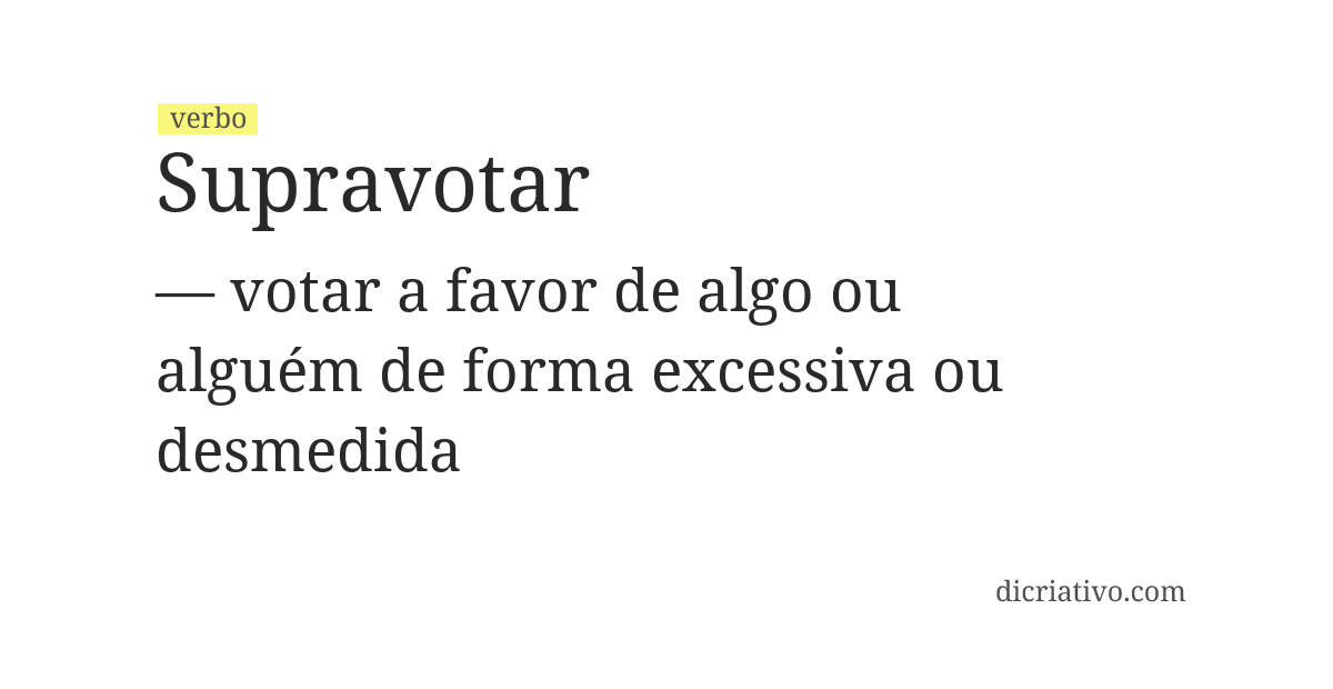Significado de supravotar